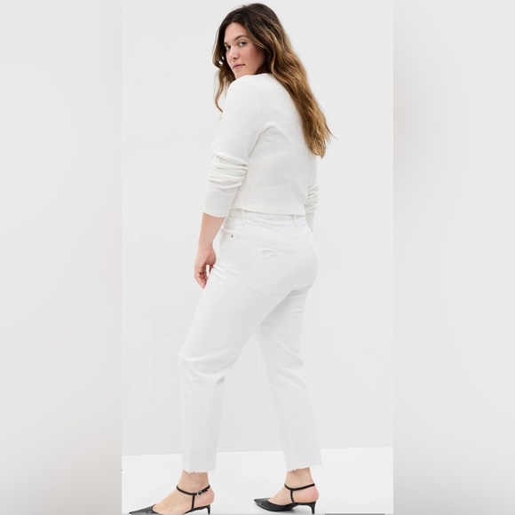 GAP WOMEN HIGH RISE STRAIGHT LEG JEANS - WHITE SIZE 33 (NEW WITH TAGS) - Picture 2 of 5